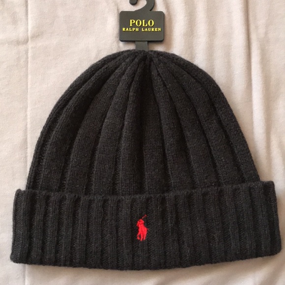 Brand New Polo Ralph Lauren Navy Blue Knit 50% Wool Beanie Hat - Picture 11 of 11